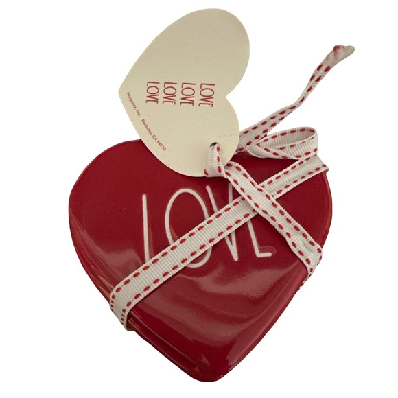 Rae Dunn Heart Love Coasters Red Artisan Collection Set of 4 - Picture 2 of 5